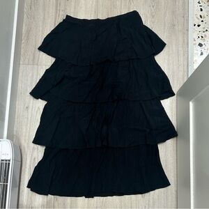 Abercrombie & Fitch Tiered Crinkle Textured Maxi Skirt M